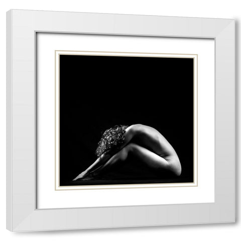 Triangle White Modern Wood Framed Art Print with Double Matting by Bosogea-Tudor, Ileana