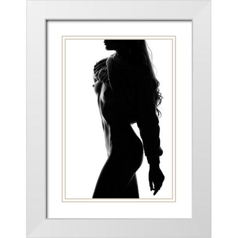 Silhouette White Modern Wood Framed Art Print with Double Matting by Markachev, Leonid