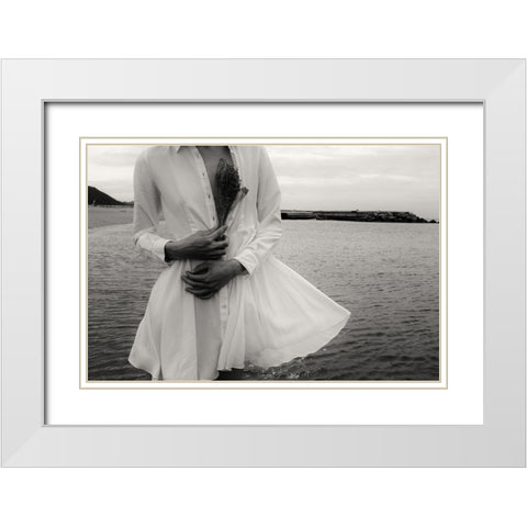 Ebb Tide White Modern Wood Framed Art Print with Double Matting by Ishikura, Takaaki