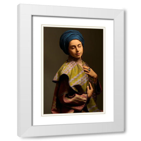 Padme White Modern Wood Framed Art Print with Double Matting by Shiki, Shizuo
