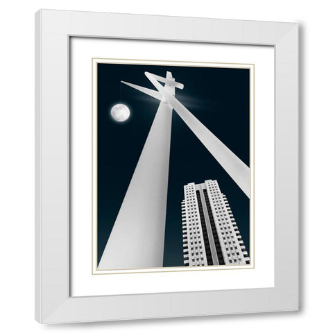 Hanging By A Thread White Modern Wood Framed Art Print with Double Matting by Garcia, Helena