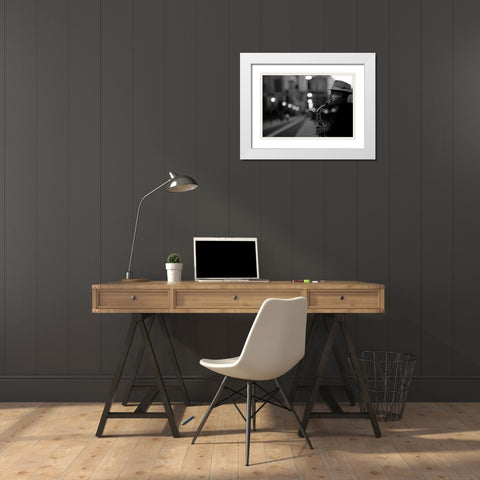 Evening Melts Away White Modern Wood Framed Art Print with Double Matting by Ariel, Ariel