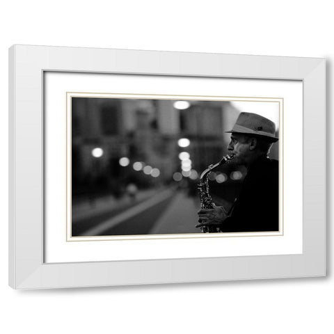 Evening Melts Away White Modern Wood Framed Art Print with Double Matting by Ariel, Ariel