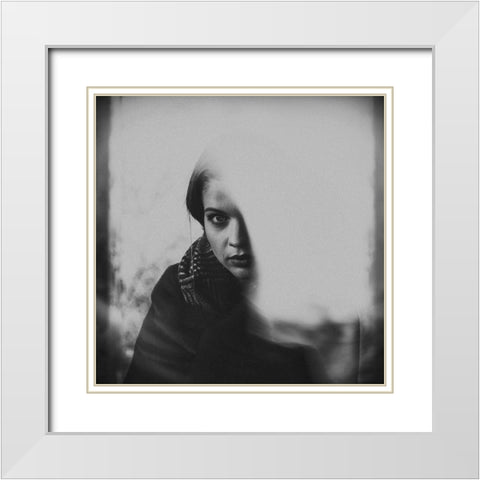 Shyness White Modern Wood Framed Art Print with Double Matting by Ulfig Arps, Sandra