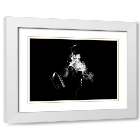 n/t White Modern Wood Framed Art Print with Double Matting by Medeiros, Paulo