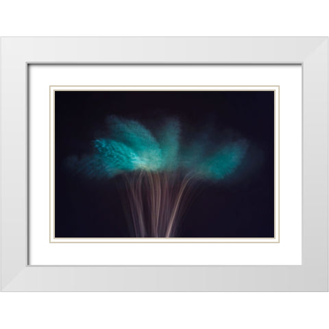 Visions in the Dark White Modern Wood Framed Art Print with Double Matting by Kiral, Cicek