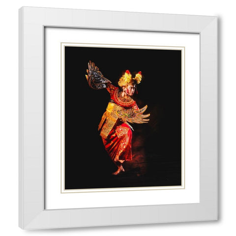 Legong Dance White Modern Wood Framed Art Print with Double Matting by Herliyanto, Gatot