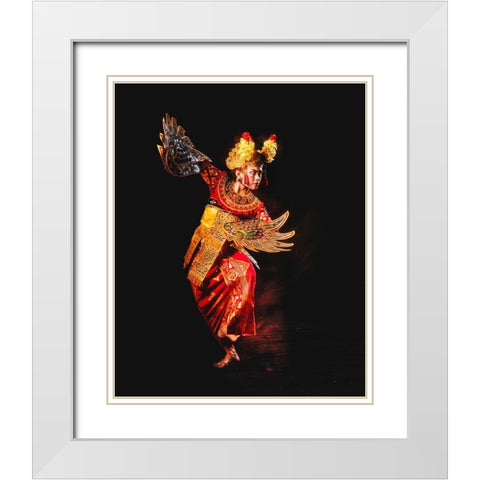 Legong Dance White Modern Wood Framed Art Print with Double Matting by Herliyanto, Gatot