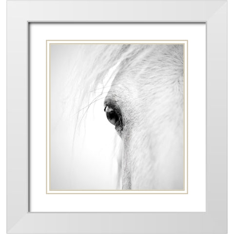 Hose eye White Modern Wood Framed Art Print with Double Matting by Zhao, Alex