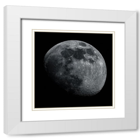 The Moon White Modern Wood Framed Art Print with Double Matting by Kalika, Michael