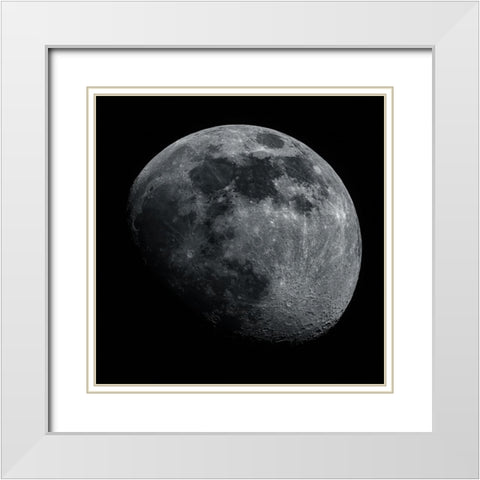 The Moon White Modern Wood Framed Art Print with Double Matting by Kalika, Michael