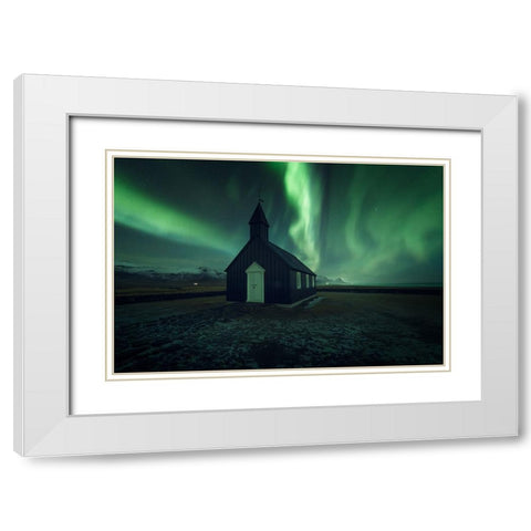 The black Church White Modern Wood Framed Art Print with Double Matting by Martin Castan, David