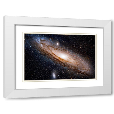 Andromeda Galaxy White Modern Wood Framed Art Print with Double Matting by Dayag, David