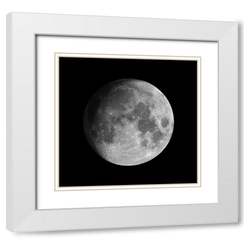 Moon White Modern Wood Framed Art Print with Double Matting by Dayag, David