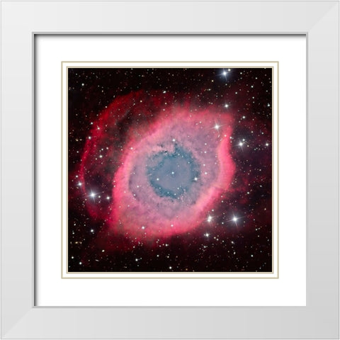 The Helix Nebula White Modern Wood Framed Art Print with Double Matting by Chander, Vikas