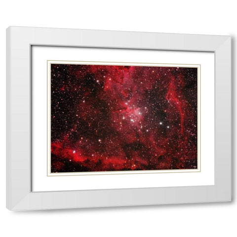 Heart Nebula White Modern Wood Framed Art Print with Double Matting by Zhao, Henry