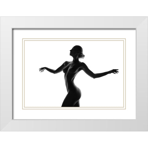 Silhouette White Modern Wood Framed Art Print with Double Matting by Anton, Rostovskiy