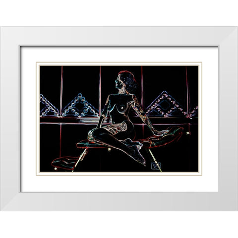 Ekaterina S Model red 101 White Modern Wood Framed Art Print with Double Matting by Basha, Rabia