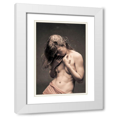 Poppy Ii White Modern Wood Framed Art Print with Double Matting by Huber, Markus