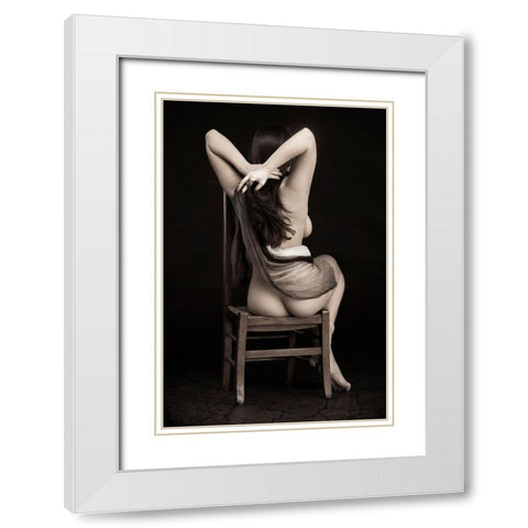 Old Chair White Modern Wood Framed Art Print with Double Matting by Slotboom, Jan