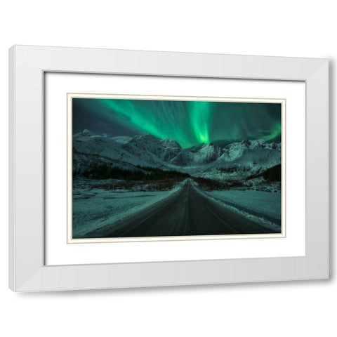 Green Lady White Modern Wood Framed Art Print with Double Matting by Gonzalez, Carlos