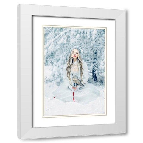 Snowmaiden White Modern Wood Framed Art Print with Double Matting by Bolgov (Axe), Ruslan
