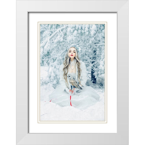 Snowmaiden White Modern Wood Framed Art Print with Double Matting by Bolgov (Axe), Ruslan
