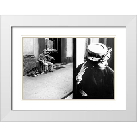 Shes Bored White Modern Wood Framed Art Print with Double Matting by Martinelli, Francesco