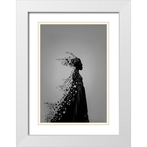 Elegant Fashion Model White Modern Wood Framed Art Print with Double Matting by Liu, Jessie
