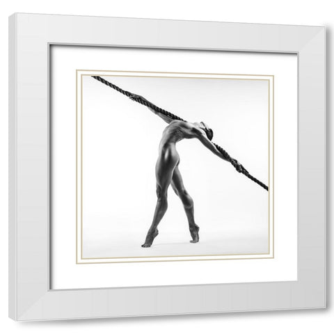 Dancing With The Rope White Modern Wood Framed Art Print with Double Matting by Valevicius, Aurimas