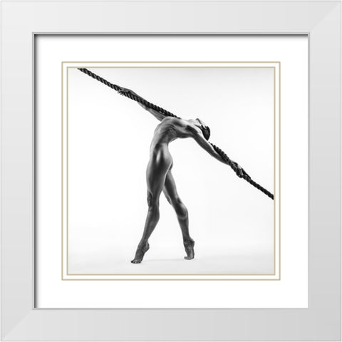Dancing With The Rope White Modern Wood Framed Art Print with Double Matting by Valevicius, Aurimas