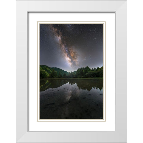 Parallel World White Modern Wood Framed Art Print with Double Matting by Harlock