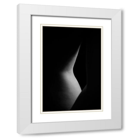 Lines White Modern Wood Framed Art Print with Double Matting by Bosogea-Tudor, Ileana