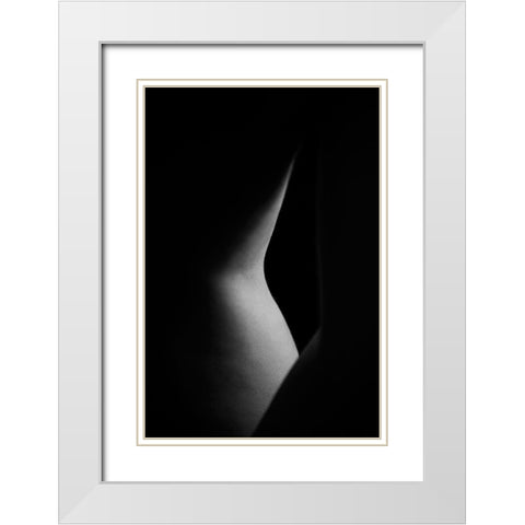 Lines White Modern Wood Framed Art Print with Double Matting by Bosogea-Tudor, Ileana