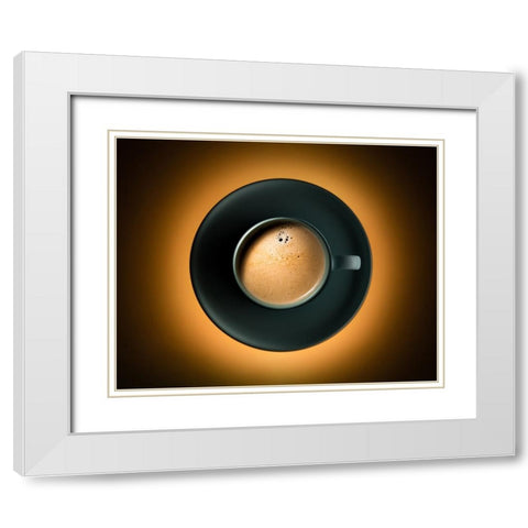 Coffee Eclipse White Modern Wood Framed Art Print with Double Matting by Morozov, Konstantin