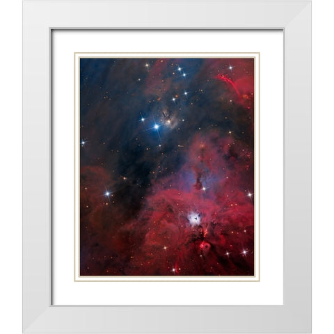 Ngc 1999 White Modern Wood Framed Art Print with Double Matting by Chander, Vikas