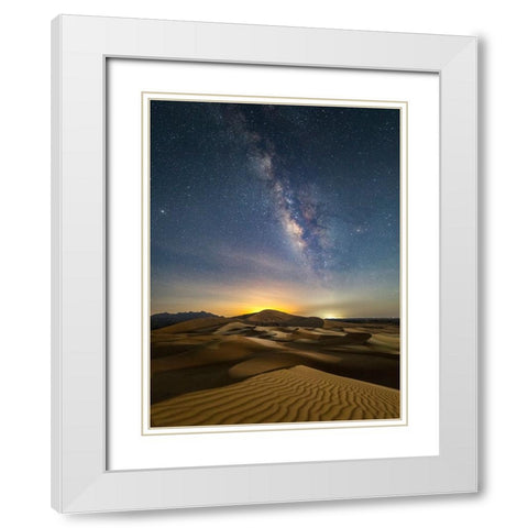 Arab land at night White Modern Wood Framed Art Print with Double Matting by Habib, Ashraf