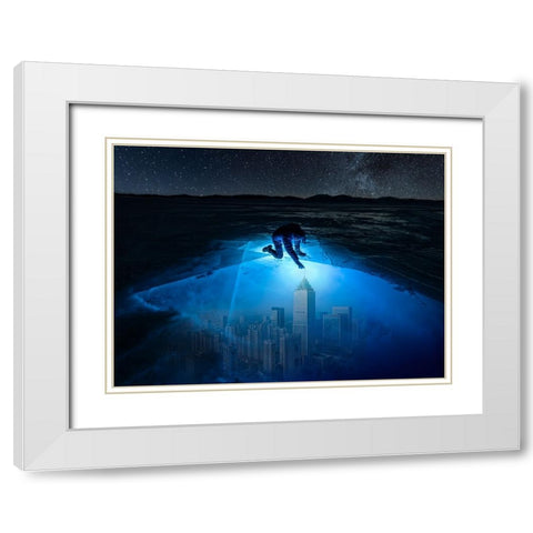 Ignite The Outer Dimension White Modern Wood Framed Art Print with Double Matting by Yu Wu, Irene