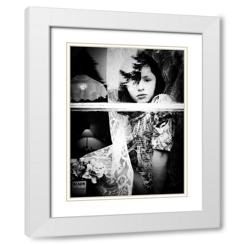 Reflection of the past White Modern Wood Framed Art Print with Double Matting by Margau, Delphine