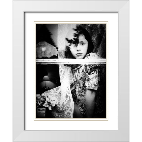 Reflection of the past White Modern Wood Framed Art Print with Double Matting by Margau, Delphine