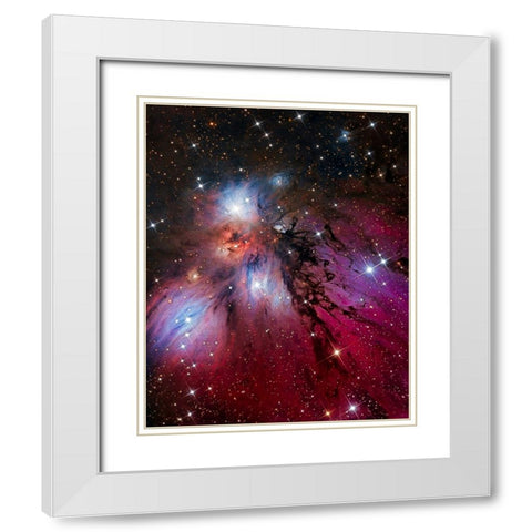 The Angel Nebula White Modern Wood Framed Art Print with Double Matting by Chander, Vikas