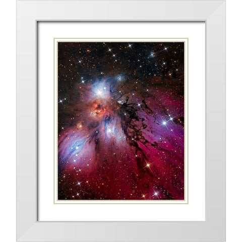 The Angel Nebula White Modern Wood Framed Art Print with Double Matting by Chander, Vikas