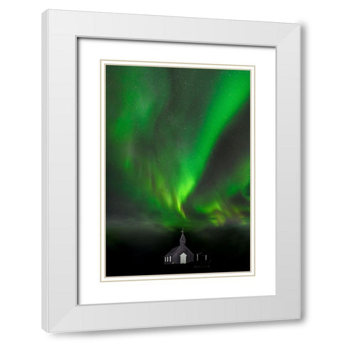 Celestial Dance White Modern Wood Framed Art Print with Double Matting by Oberai, Jassi