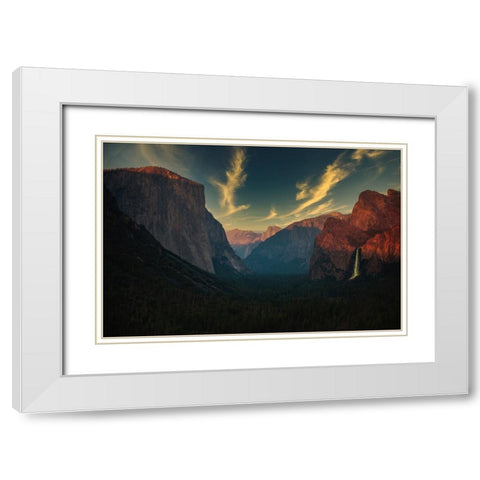 Yosemite 3 White Modern Wood Framed Art Print with Double Matting by Moshavash, Pirouz