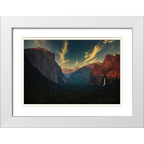 Yosemite 3 White Modern Wood Framed Art Print with Double Matting by Moshavash, Pirouz
