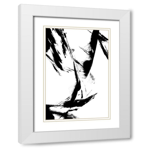 Feathery Streak White Modern Wood Framed Art Print with Double Matting by Sawall, Anastasia