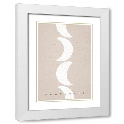 Moonlover White Modern Wood Framed Art Print with Double Matting by Sawall, Anastasia