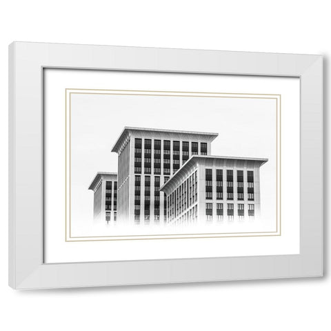 Prime Time Residential Complex White Modern Wood Framed Art Print with Double Matting by Kotov, Andrey