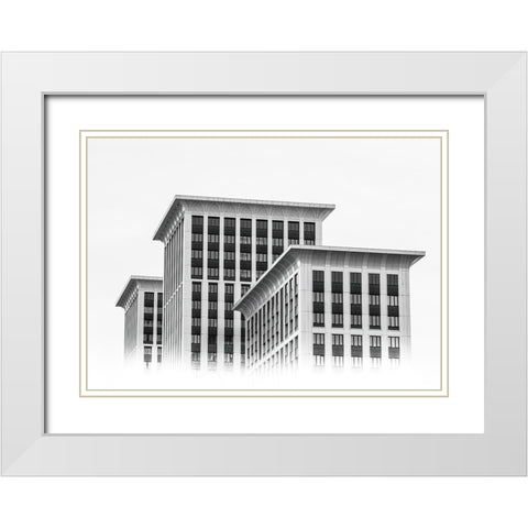 Prime Time Residential Complex White Modern Wood Framed Art Print with Double Matting by Kotov, Andrey