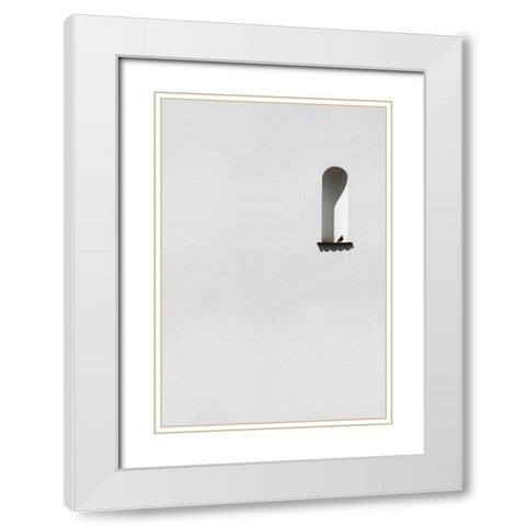 Single dove White Modern Wood Framed Art Print with Double Matting by Cederberg, Marcus